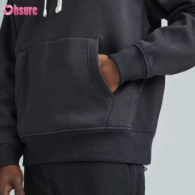 Hoogwaardige Oversized Heren Atletische Hoodie Groothandel Sportmode met Effen Kleur Capuchon Kraag Aangepast Logo Zeefdruk