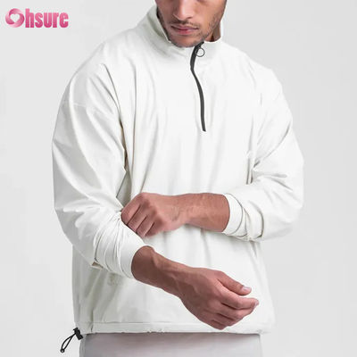 Hoogwaardige Dames Dames Zipper Waterdichte Ademloze geweven jas met verstelbare onderkant Half Zip Design Mock Neck voor de winter