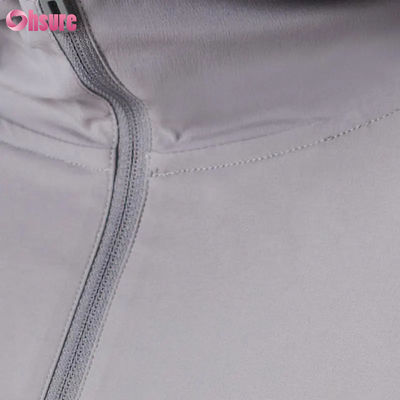 Heren sporttrui met hoge kwaliteit polyester, halve ritssluiting, waterdicht en lichtgewicht, effen patroon