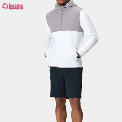 Heren sporttrui met hoge kwaliteit polyester, halve ritssluiting, waterdicht en lichtgewicht, effen patroon