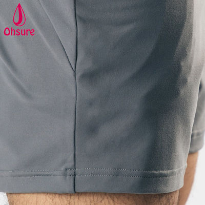 OEM Aangepast Logo Ontwerp Lichtgewicht Materiaal Vierweg Stretch Diepe Voorzakken Heren Sport Shorts Gym Training Shorts