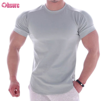 Heren sneldrogend sport T-shirt print basketbal training kleding met stretch korte mouwen voor hardlopen fitness sportschool workouts