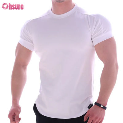 Heren sneldrogend sport T-shirt print basketbal training kleding met stretch korte mouwen voor hardlopen fitness sportschool workouts