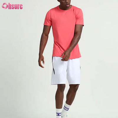 Op maat gemaakte training Summer Wear Solid Color Short Sleeve Mensen T-shirts Running Fitness Outdoor Basketball Sportkleding voor mannen