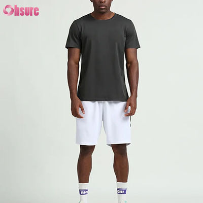 Op maat gemaakte training Summer Wear Solid Color Short Sleeve Mensen T-shirts Running Fitness Outdoor Basketball Sportkleding voor mannen