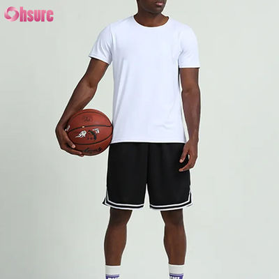 Op maat gemaakte training Summer Wear Solid Color Short Sleeve Mensen T-shirts Running Fitness Outdoor Basketball Sportkleding voor mannen