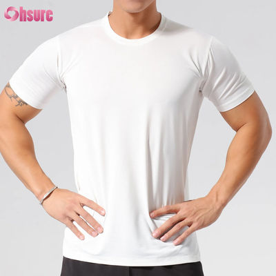 Groothandel Slim Fit Sneldrogend Hoge Kwaliteit Custom Zeefdruk Korte Mouw Ronde Hals Blanco Sport Workout T-shirts voor Heren