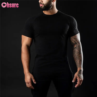 Groothandel Nieuwe Stijl Heren Sneldrogende Fitness Sport T-shirts Casual Bodybuilding Custom Logo Kleding Gebreide Stof Print