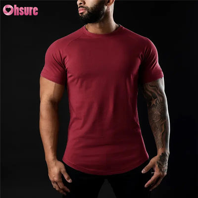 Groothandel Nieuwe Stijl Heren Sneldrogende Fitness Sport T-shirts Casual Bodybuilding Custom Logo Kleding Gebreide Stof Print