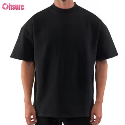 250-300gm Drop Shoulder Graphic Heavyweight T-shirt Luxe Blank Heavy Cotton Streetwear Boxy Oversized Mensen Custom T-shirt