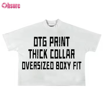 250-300gm Drop Shoulder Graphic Heavyweight T-shirt Luxe Blank Heavy Cotton Streetwear Boxy Oversized Mensen Custom T-shirt