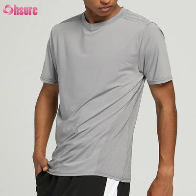 Groothandel Casual Short Sleeve Stretch Gym Tee LightWeight Slimfit Mensen T-shirts Training Fitness Running Sport T-shirt