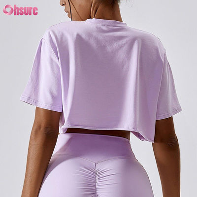 OEM Custom Oversized Crop Top Vrouwen T-Shirt High Elastic Crop Top Tshirt Wit Crop Tops voor vrouwen