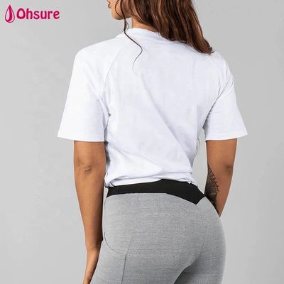 Witte T-shirt ademend katoen spandex loose fit workout gym draag Custom sport T-shirts topkwaliteit blank meisje vrouwen casual