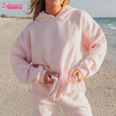 Hoge Kwaliteit Dames Hoodie Letter Bedrukking Custom logo Zwaar Polyester / Katoen Lange Mouw Warme Kleurrijke Hoodies voor Dames