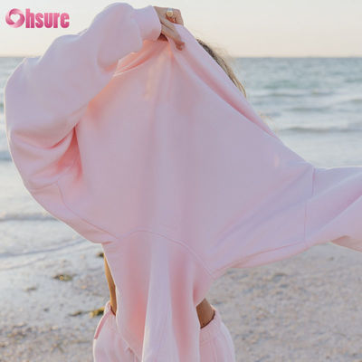 Hoge Kwaliteit Dames Hoodie Letter Bedrukking Custom logo Zwaar Polyester / Katoen Lange Mouw Warme Kleurrijke Hoodies voor Dames