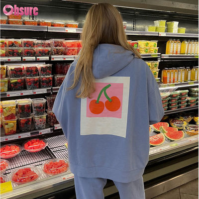 OEM sportkleding Custom Logo Oversized Franse Terry Hooded Blank Sweatshirt Pullover Met Pocket Vrouwen Cotton Pullover Hoodie