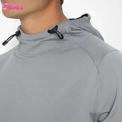 Groothandel Custom Puff Printing Pullover Hoodie voor Heren Athletic Fit Crossover Sweatshirt voor Winter