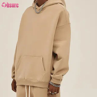 Vlies Oversize Hoodies Casual Pullovers Tracksuit Mensen Hoodies Langmouw Crew Neck Cotton Jersey Stof Winter Jacket voor mannen