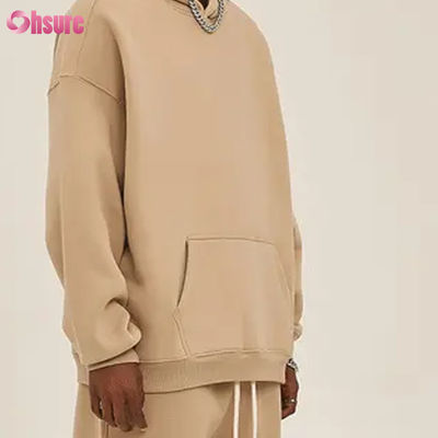 Vlies Oversize Hoodies Casual Pullovers Tracksuit Mensen Hoodies Langmouw Crew Neck Cotton Jersey Stof Winter Jacket voor mannen