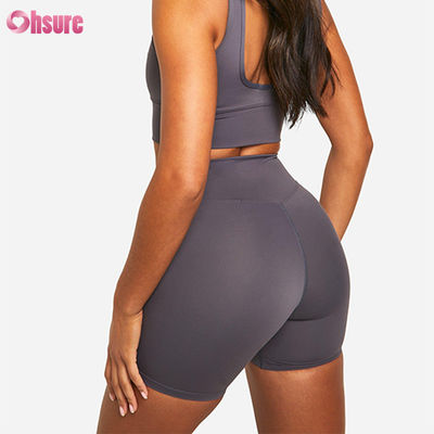 Groothandel Gym Crossover Yoga Sports Shorts Geen voornaad Shorts Running Shorts voor Vrouw