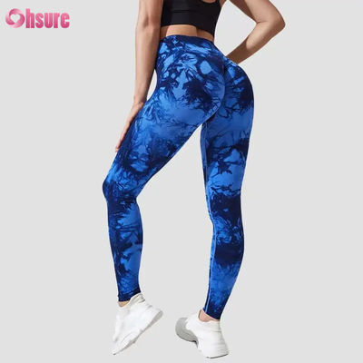 Nieuwe Mode 2024 Hoge Taille Fitnessbroek Sneldrogende Hardloop Yoga Broek Elastische Taille Slim Fit Sport Tights Tie Dye Design