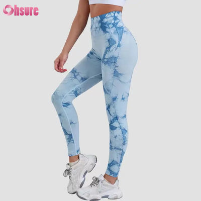 Nieuwe Mode 2024 Hoge Taille Fitnessbroek Sneldrogende Hardloop Yoga Broek Elastische Taille Slim Fit Sport Tights Tie Dye Design