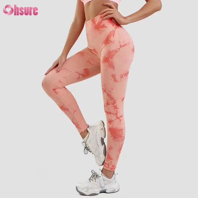 Nieuwe Mode 2024 Hoge Taille Fitnessbroek Sneldrogende Hardloop Yoga Broek Elastische Taille Slim Fit Sport Tights Tie Dye Design