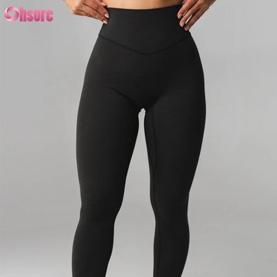 Geweldige Stijl Hoge Taille Workout Yoga Leggings Effen voor Dames Broeken Aangepaste Yoga Kleding 220 Gram