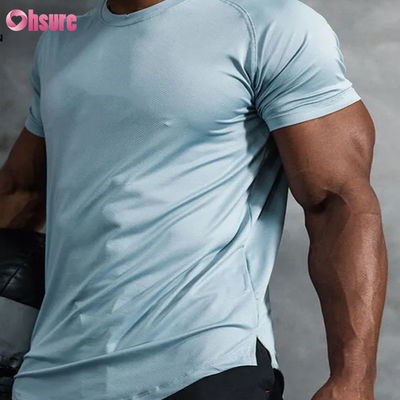Maat Heren Gym Shirts Top Blanco Zeefdruk Korte Mouw Sneldrogend Katoen Ronde Hals Oversized Sport T-shirts