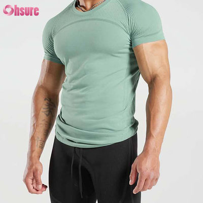 Hoge kwaliteit polyester katoen sneldrogend getailleerd spier t-shirt voor heren