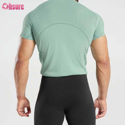 Hoge kwaliteit polyester katoen sneldrogend getailleerd spier t-shirt voor heren