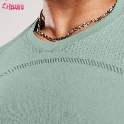 Hoge kwaliteit polyester katoen sneldrogend getailleerd spier t-shirt voor heren