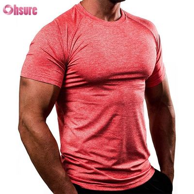 88% Polyester 12% Spandex 180/210GSM Bedrukte Zeefdruk Fitness Gym Kleding Actieve Casual T-shirt voor Heren Sport Tops Groothandel