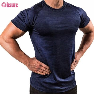 88% Polyester 12% Spandex 180/210GSM Bedrukte Zeefdruk Fitness Gym Kleding Actieve Casual T-shirt voor Heren Sport Tops Groothandel