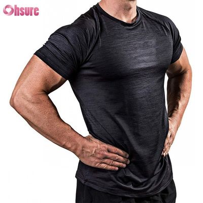 88% Polyester 12% Spandex 180/210GSM Bedrukte Zeefdruk Fitness Gym Kleding Actieve Casual T-shirt voor Heren Sport Tops Groothandel