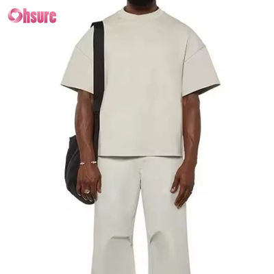 Op maat gemaakt logo Hoge kwaliteit 260 GSM Zwaar gewicht Box Fit 100% Katoen Drop Shoulder Oversized Cropped Boxy T-shirts Sport