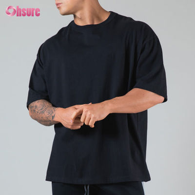 Custom 220 Gsm Hoge Kwaliteit Oversized T-shirt Zwaar Gewicht Katoen Custom T-shirt Zwaar Katoen Gym Oversized Heren T-shirt Sport