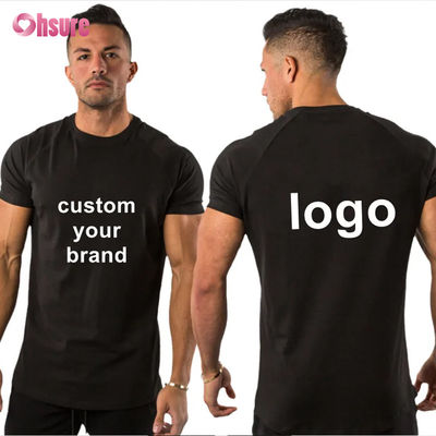95% katoen 5% spandex Custom Private logo Workout Wear Gym Kleding Fitness Apparel Plain Blank Men T-shirt Sport