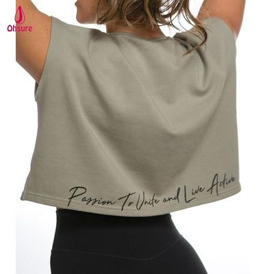 Custom mode vrouwen T-shirt korte mouw yoga dragen vrouwen gym hardlopen crop tops Jersey sportkleding Print Casual Patroon gebreid