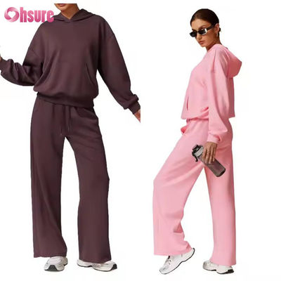 Vrouwen 2 Piece Outfits Sweatsuit Sets Hoodies Wide Leg Sweatpants Tracksuit 2024 Fall Matching Lounge Set