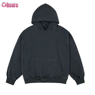 Hete Verkoop 100% Katoen Zuur Gewassen Oversized Custom Private logo Box Fit Hoodie voor Heren
