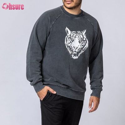 Crew Neck Sweatshirts Casual Pullovers Men Hoodies Print High Quality Cotton Fleece Winterkleding voor mannen Jersey Stof Gebreid