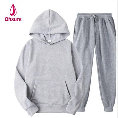 Loose Casual Sweatsuit Basic Drop Shoulder Oversize Sports Hoodie en Joggerbroek Mannen Tracksuit Set Vrouwen Digitaal Drukbaar Brei