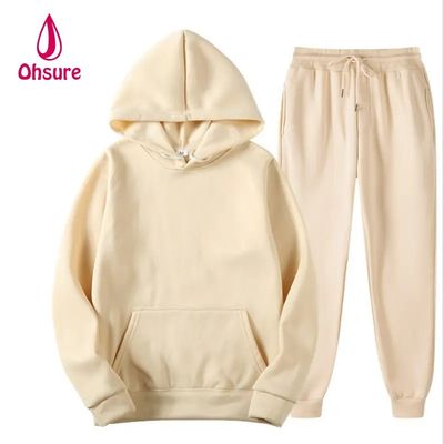 Loose Casual Sweatsuit Basic Drop Shoulder Oversize Sports Hoodie en Joggerbroek Mannen Tracksuit Set Vrouwen Digitaal Drukbaar Brei