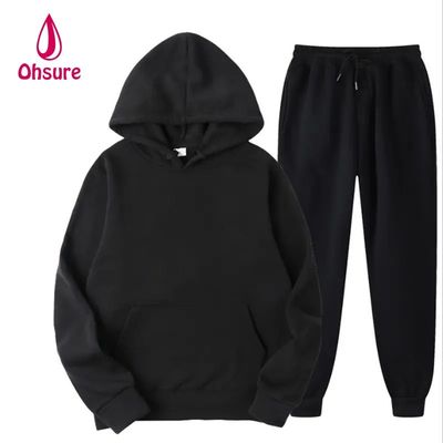 Loose Casual Sweatsuit Basic Drop Shoulder Oversize Sports Hoodie en Joggerbroek Mannen Tracksuit Set Vrouwen Digitaal Drukbaar Brei