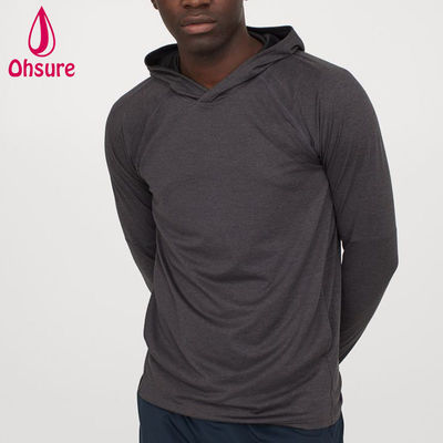 Hot Selling Heren Yoga Hoodie Sneldrogend Mesh-gevoerd Wrapover Capuchon Regular Fit voor Gym Training Aangepast Logo Effen Patroon Herfst