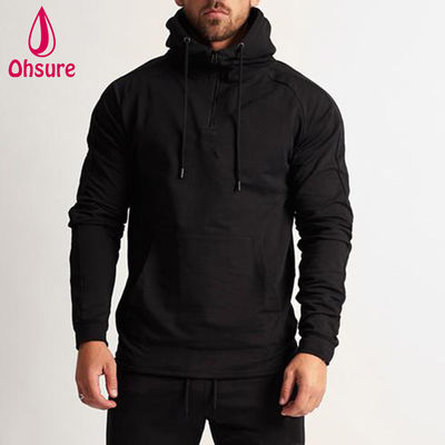 Mensen sport pullover hoodie winter warm fitness hardlopen sweatshirt met rits en print design
