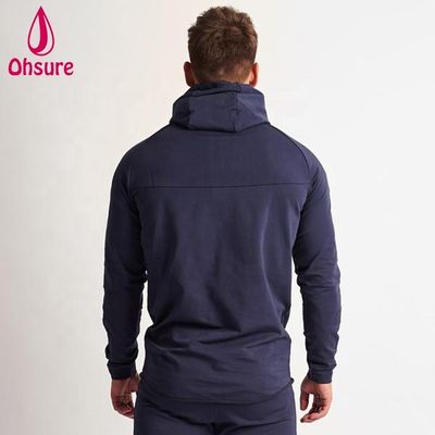 Mensen sport pullover hoodie winter warm fitness hardlopen sweatshirt met rits en print design