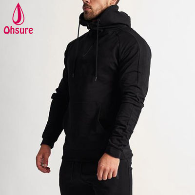 Mensen sport pullover hoodie winter warm fitness hardlopen sweatshirt met rits en print design